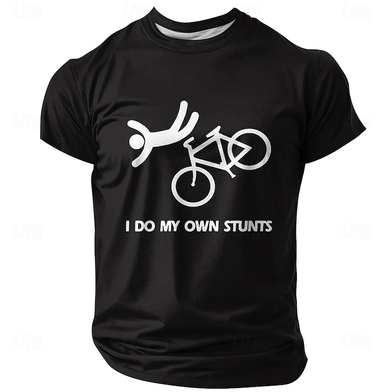 Men's Funny I Do My Own Stunts T Shirt Short Sleeve T shirt 3D Print Crew Neck Shirt Fashion Daily Basic Street Casual Daily Summer Spring All Seasons Clothing4
