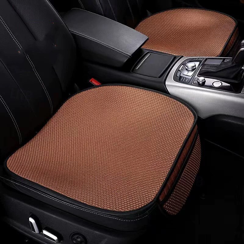 2pcs Summer Car Seat Cover Breathable Ice Silk Four Seasons Car Seat Cushion Protector Pad Front Pad Fit for Most Cars2