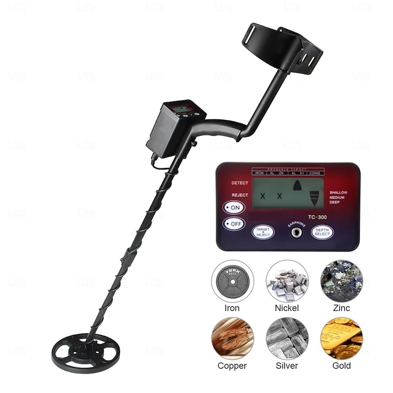 Metal Detector, TC-300 Underground Metal Detector Gold Detectors Treasure Finder Detector Circuit Metales High Sensitivity Waterproof Lightweight(TC-300)3