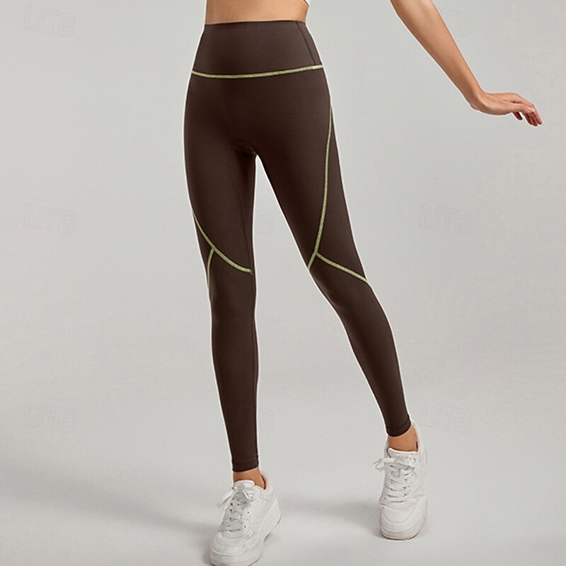 Women's Capri Leggings Yoga Leggings Tummy Control High Waist Gym Volleyball Workout Bottoms Solid Color Black Green Coffee Fall Sports Activewear4