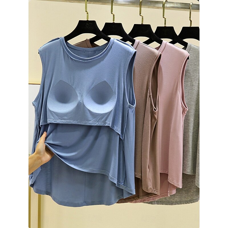 Women's Camisole Tank Top Solid Color Daily Casual Sleeveless Crew Neck Regular Tops Daily Black Pink Purple Green Khaki Summer Spring