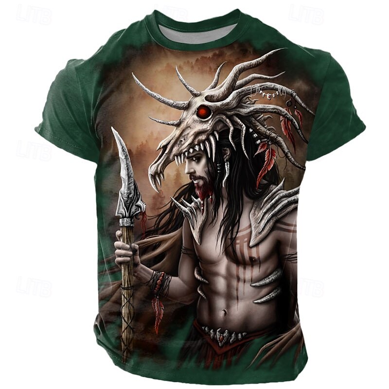 Halloween Men's Sarah Richter Skull T Shirt Short Sleeve T shirt 3D Print Crew Neck Shirt Exaggerated Designer Artistic Street Casual Daily Black Blue Brown Summer Spring All Seasons Clothing Apparel2