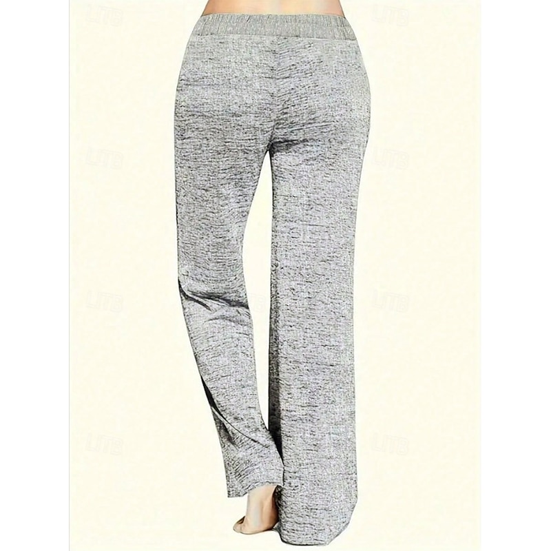 Women's Wide Leg Chinos Casual Full Length Natural Letter Wide Leg Drawstring Comfy Breathability Casual Daily Gray Spring Fall Regular Fit3