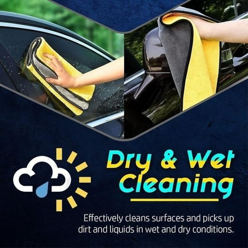Quick Drying Car Microfiber Cleaning Towel Extra Thick Super Absorbent Soft Washcloth for Auto Detailing Interior Drying Polishing and Scratch-Free Cleaning2