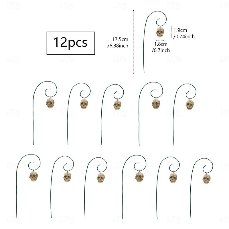 12PCS Halloween Resin Skeleton Stakes Set, Creative Mini Plug-in Ornaments for Outdoor Yard, Garden, and Planter Decorations3