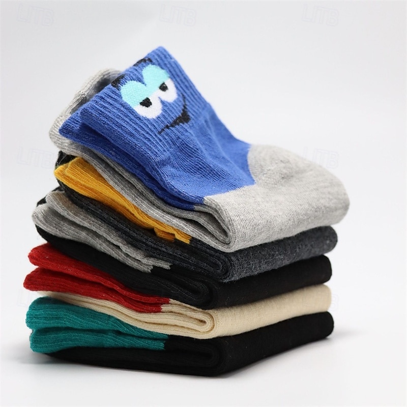 Men's 10 Pairs Multi Packs Socks Running Socks Casual Socks Rainbow Color Cartoon Vacation Sports & Outdoor Daily Basic Medium Spring Fall Fashion Casual3