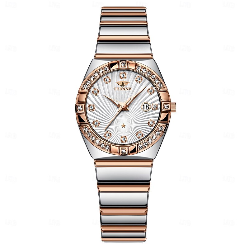 The New Elegant Ladies' Rose Gold Case Quartz Watch With Ipx7 Water Resistance And Luminous Calendar Display Is A Fashionable Trendy Casual And Versatile Wristwatch For Daily Life Travel Women'S S3