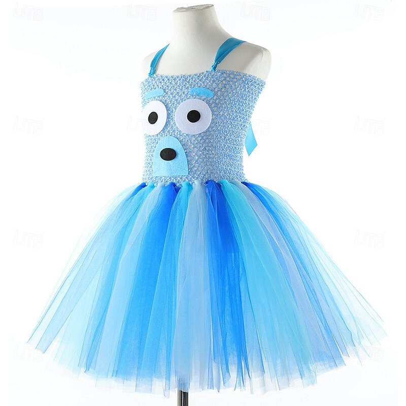 Blue Dog Bingo Dress Outfits Tutu Adventure Movie Movie Cosplay for Girls' Kid's Halloween Carnival World Book Day Performance Educational Dress Up School Event Dress Up2
