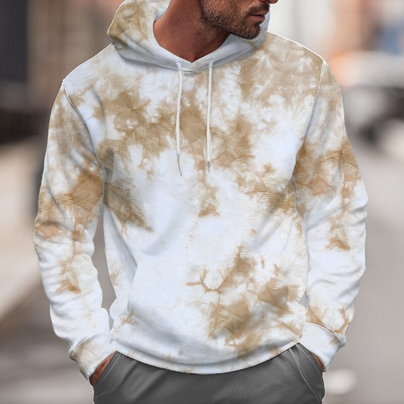 Men's Abstract Hoodies Sweatshirt Cool Party Long Sleeve Crew Neck Club Streetwear Blue Purple Drawstring Fall Winter Designer4