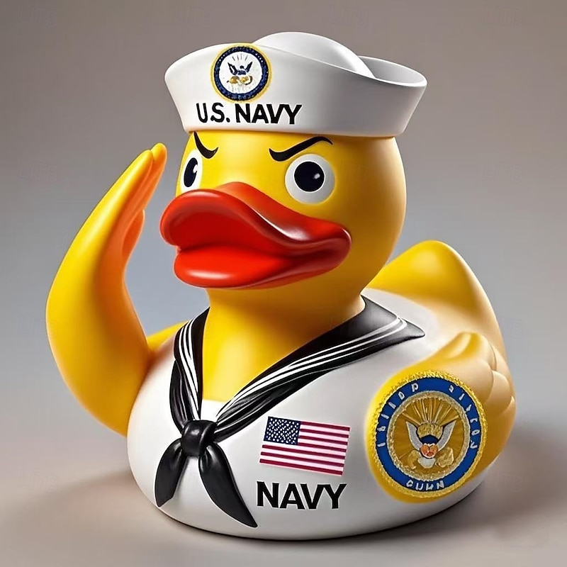 Veteran Tribute Duck Resin Duck Statue Figurine, Soldier Military Duck Decor for Shelf or Desk, Patriotic Army Duck Ornament Gift for Veterans or Collectors4