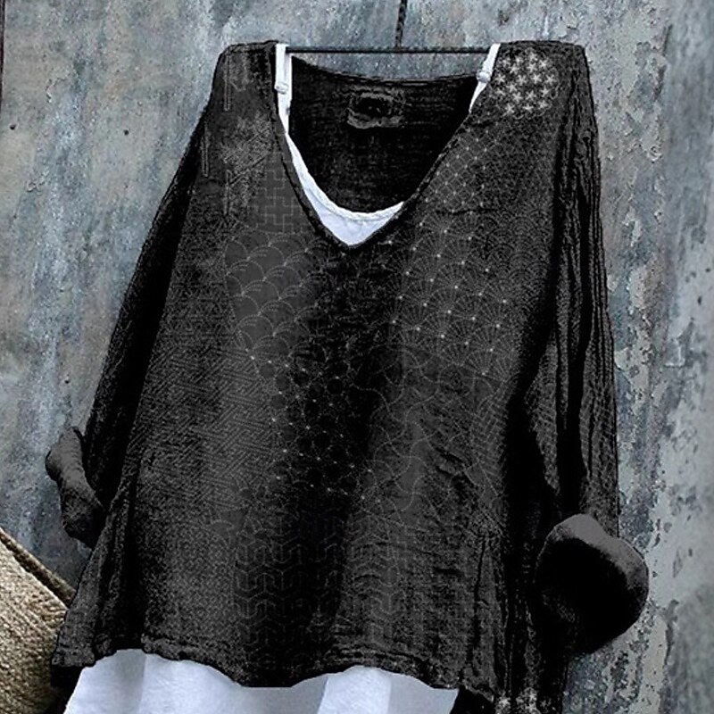 Women's T Shirt Tee Top Print Fashion Modern Short Sleeve V Neck Regular Tops Daily Going out Black Blue Spring Fall2