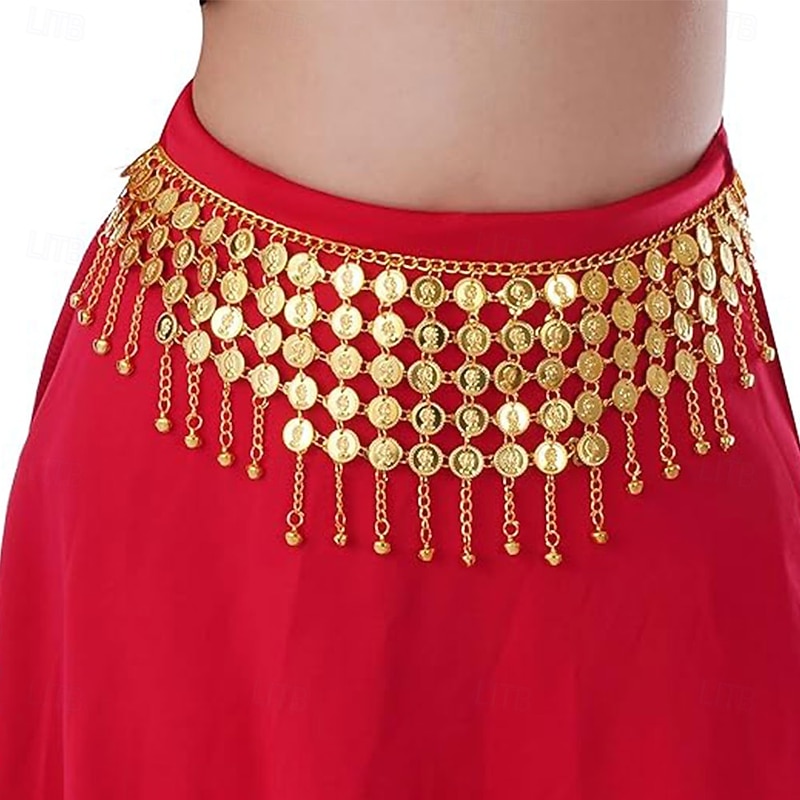 Coins Belly Dance Hip Scarf Belt Belly Dancing Coins Skirts Chain Belt for Bellydance Halloween Costume Accessory4