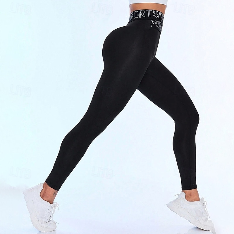 Women's Capri Leggings Yoga Leggings Tummy Control High Waist Gym Dance Athletic Bottoms Solid Color Black Fall Sports Activewear Tight Fit3