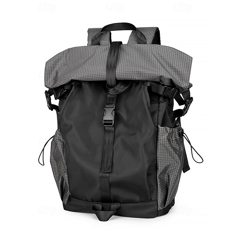 Men's Roll-Top Waterproof and Scratch-Resistant Backpack – Large Capacity Outdoor Travel Bag with Laptop Compartment for Students, Commuters and Hikers