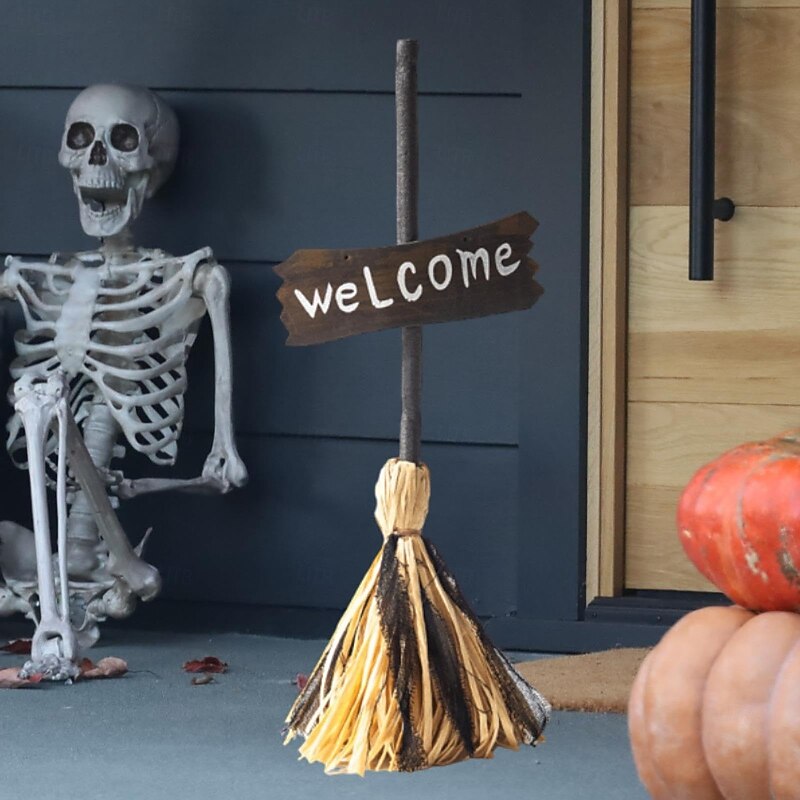 Halloween Witch Broom Prop Halloween Supplies,Decorations,with Music and Lights Photography Club Props Halloween Broomstick4