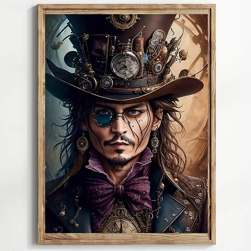 Pirate-Themed Canvas Art Frameless Whimsical Wall Decor for Home Office and Cafe