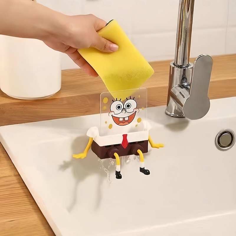 Baychon Bob Kitchen Sponge Holder for Sink Cute Kitchen Accessories Dish Sponge Holder Includes Two Sponges