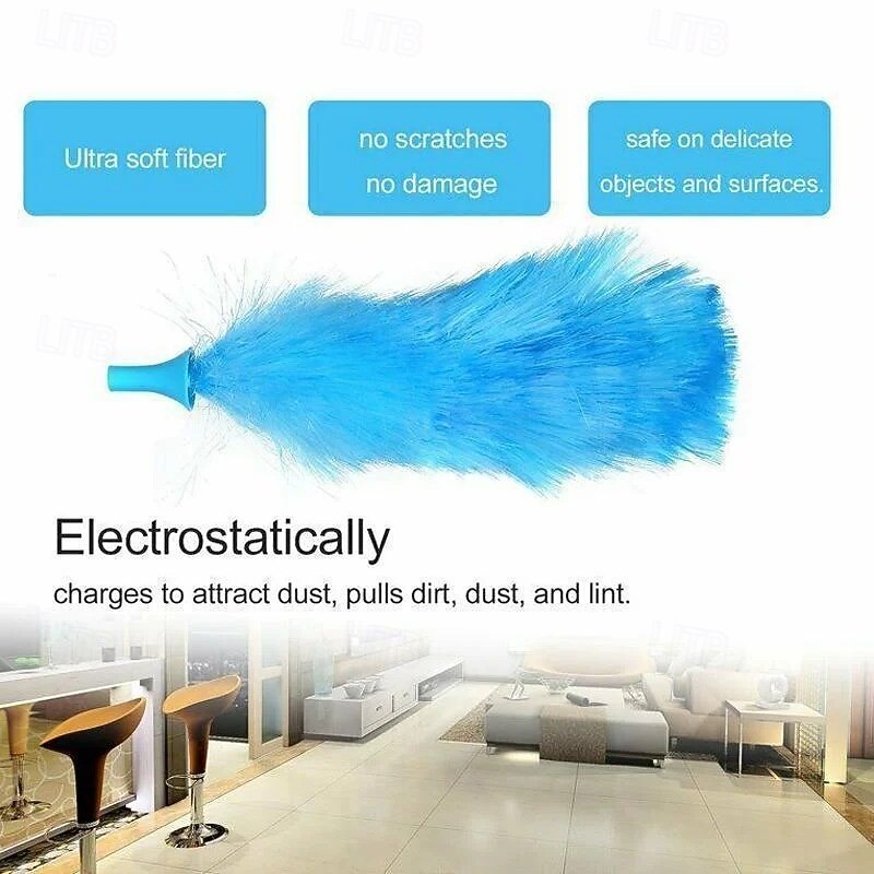 Hurricane Spinning Duster with 2 Brushes to Exchange 360 Degree Electric Dusting Tool for Home Use Automatic Dust Remover Sweeper for Furniture and Hard-to-Reach Areas4