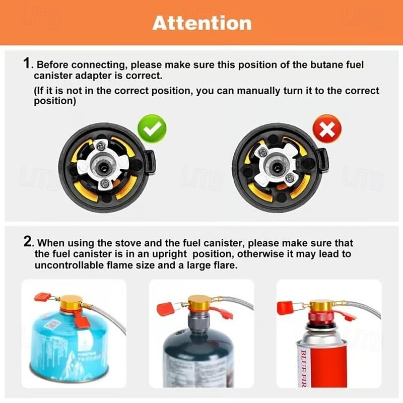 12800W Windproof Camping Stove Camping Gas Stove with Piezo Ignition Portable Foldable Triple Burner Outdoor Butane Stove for Hiking Backpacking Cooking BBQ2