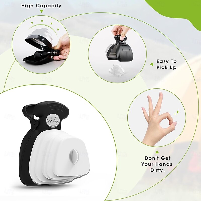 Pooper Scooper, Expandable Pet Poop Picker, Portable Dog Pooper Scooper for Small and Large Dogs, Waste Bag Storage Compartment3