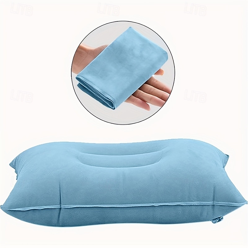 Outdoor 1pc Comfortable Inflatable Pillow for Office Car Camping Hiking And Napping - Supports Neck And Lumbar Multi-Purpose Inflatable Travel Pillow - Neck Support for Planes Office Naps And Out
