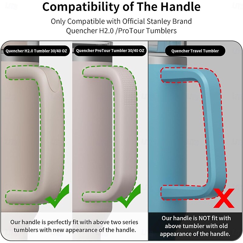 6 Colors LED Light-Up Tumbler Handle for Stanley 40oz/30oz, Comfortable Water Bottle Handle for Stanley Tumbler-Compatible with 40oz Stanley Cup Accessories, Use for Outdoor, Party, Home4