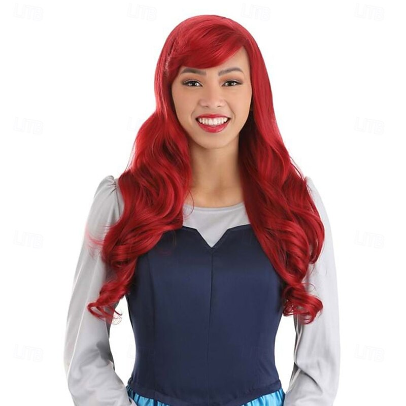 The Little Mermaid Ariel Wig for Women – Long Red Synthetic Hair, Perfect for Halloween, Cosplay & Princess Costumes