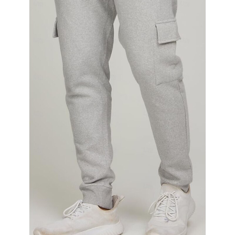 Men's Sweatpants Joggers Trousers Casual Pants Pocket Elastic Waist Drawstring Solid Colored Comfort Full Length Outdoor Daily Running Vacation Simple Black Navy Blue Stretchy3