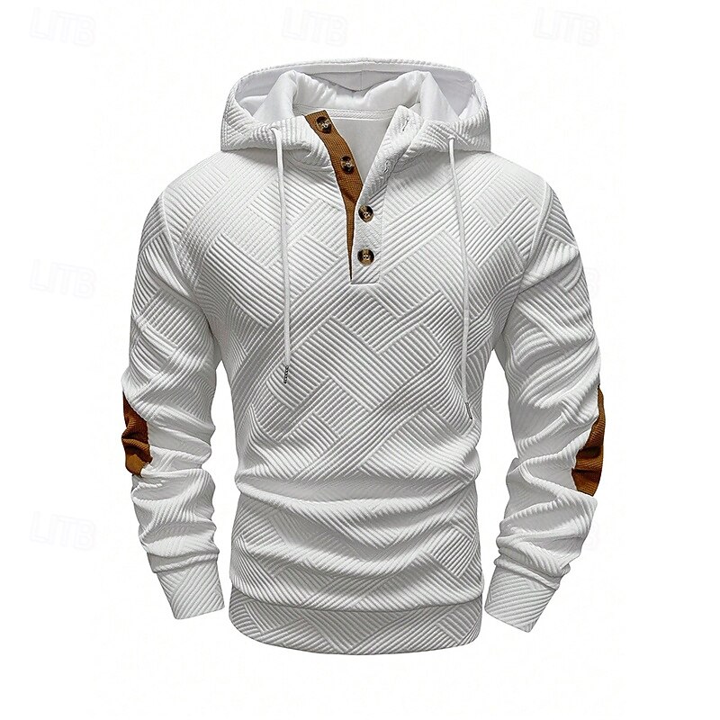 Men's Hoodie Quarter Zip Hoodie White Navy Blue Brown Khaki Gray Hooded Plain Textured Sports & Outdoor Casual Daily Streetwear Cool Designer Spring &  Fall Clothing Apparel Hoodies Sweatshirts2