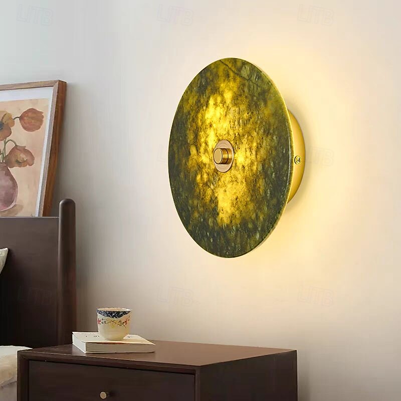 Marble Wall Sconce, Modern Wall Light Fixtures, Farmhouse Wall Sconces with Clear Glass Shade, Wall Lights for Living Room, Bedroom, Stair, Bathroom, Hallway 110-240V4