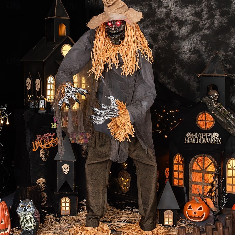 New Halloween Haunted House Cross Border Large Outdoor Amusement Park Electric Induction Ornament Devil Tree Scarecrow Zombie