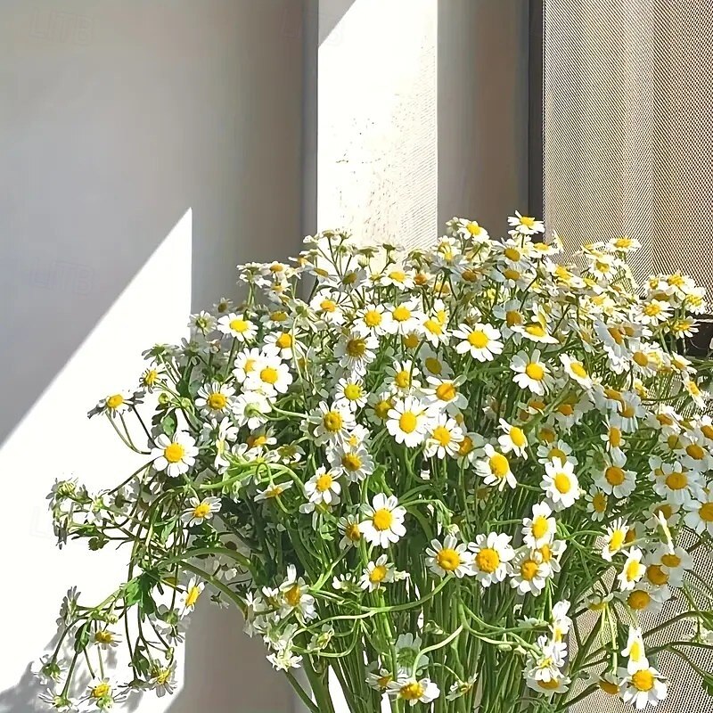 26-Pack Artificial Chamomile Flowers, Realistic White Faux Wedding Bouquets, INS Style Floral Decor for Home, Office, Outdoor Garden, Wedding Arrangements, Wall and Fence Hanging, Arch Decorations, and Photography Props4