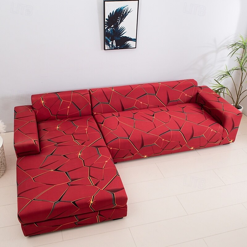 Elastic Sofa Cover Geometric Print Living Room L-Shaped Combination Sofa Cover Sofa Decoration Protective Cover Suitable For All Seasons3