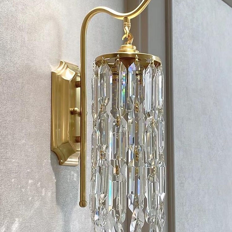 Indoor Wall Sconces Gold 1 Light Wall Sconce, Modern Wall Light Fixtures, Farmhouse Wall Sconces with Clear Glass Shade, Wall Lights for Living Room, Bedroom, Stair, Bathroom, Hallway 110-240V4