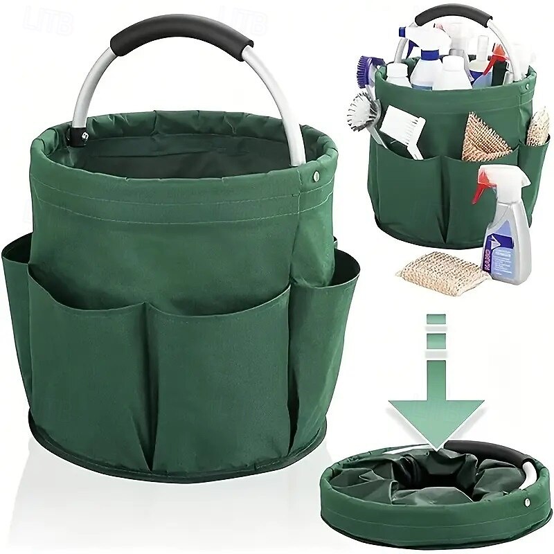 1pc Portable Foldable Picnic Basket and Garden Tool Tote, Outdoor Handheld Storage Basket for Travel, Toiletries, and Gardening Supplies