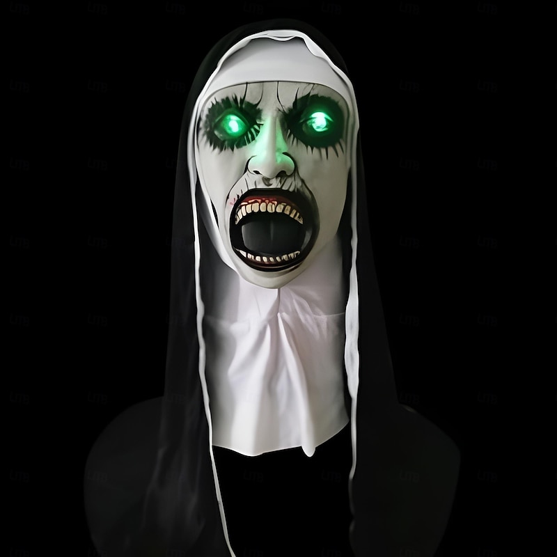 Ghost Halloween Mask The Nun Horror Scary Led Light Up Full Head Adults' Men's Women's Unisex Halloween Carnival Performance Party Easy Halloween Costumes Dress Up