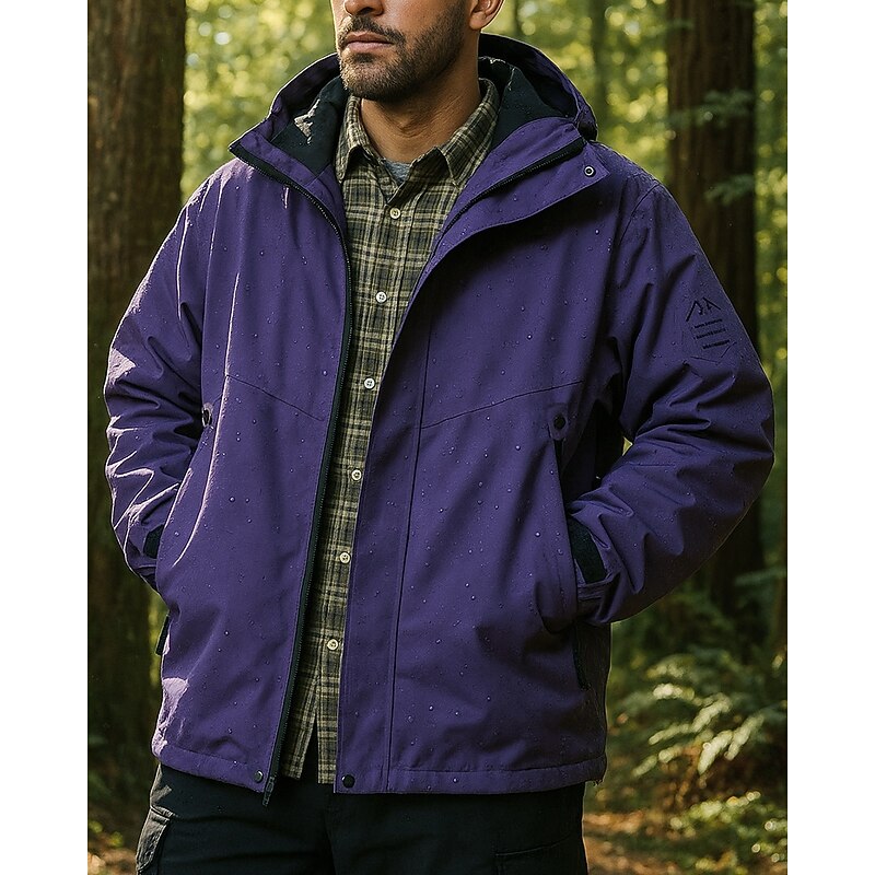 Men's Windbreaker Hiking Jacket Fleece Jacket Outdoor Thermal Waterproof Windproof Hiking Outfits Hiking Clothes Spring Autumn / Fall Top Camping / Hiking / Caving Running Black White Yellow3