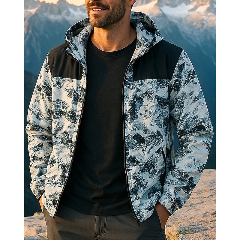 Men's Outdoor Jacket Softshell Jacket Hiking Jacket Outdoor Waterproof Windproof Hiking Outfits Hiking Clothes Spring Autumn / Fall Top Camping / Hiking / Caving Running Black White Green3