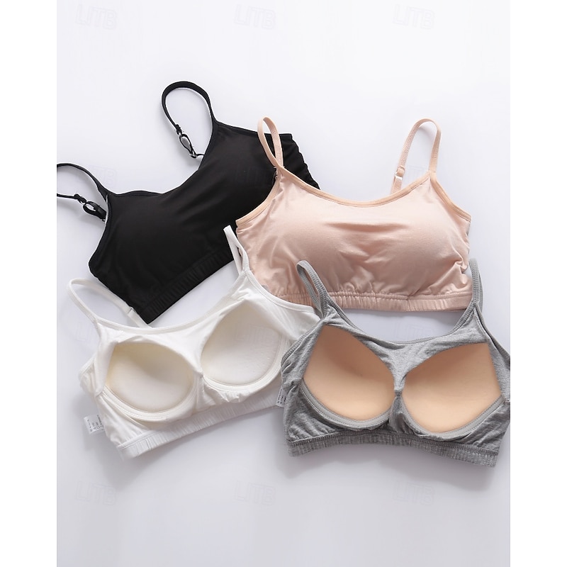 Women's Gartered Lingerie BacklessNightwearCotton Date Weekend Solid Colored Sweet Black White Beige Gray Summer