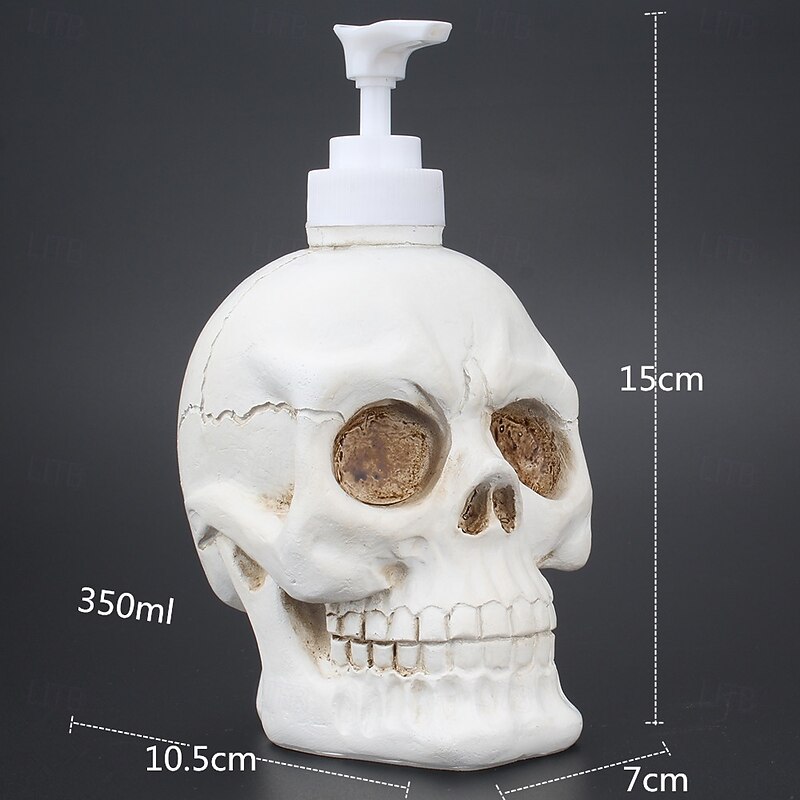 Halloween Skull Soap Dispenser Skeleton Head Lotion Bottle Refillable Container for Hand Soap Skincare Shampoo Cosmetic Packaging Home Bathroom Decor and Cleaning Storage Accessory3