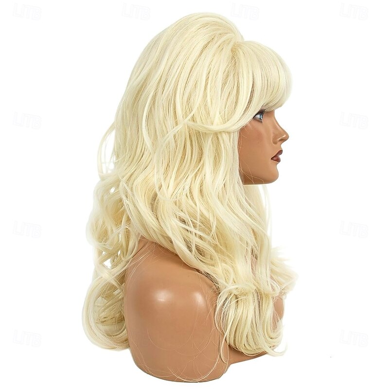 Vintage Big Bouffant Beehive Wig - Long Blonde Curly Hair for 60s 70s Costume Halloween & Retro Cosplay Women's Party