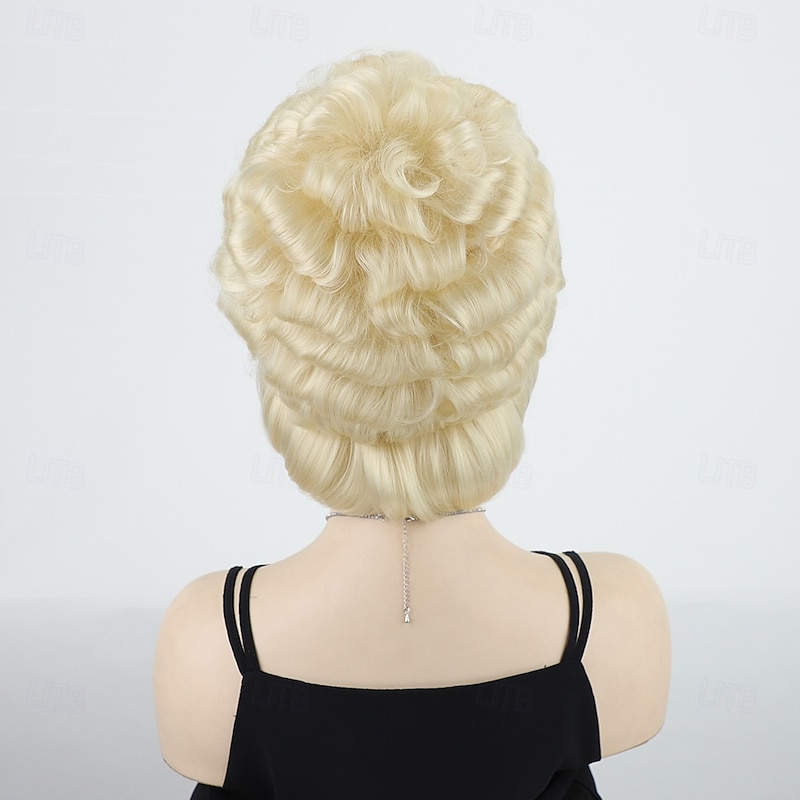 Women's Golden Short Curly Wig – Roman Inspired Curls, Ideal for Cosplay, Costume Parties & Historical Themed Events4