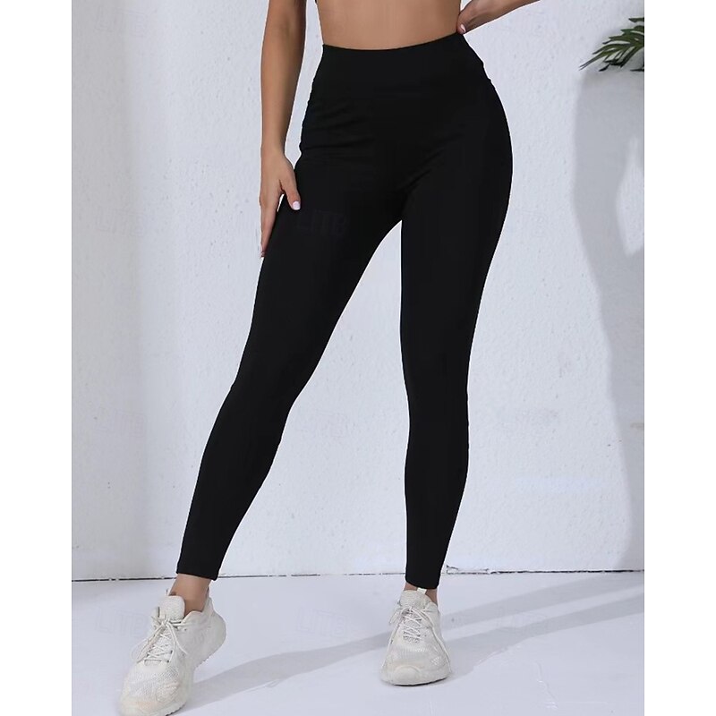 Women's Capri Leggings Yoga Leggings with Pockets Tummy Control High Waist Gym Athletic Pilates Bottoms Color Block Black Pink Fall Sports Activewear Tight Fit3