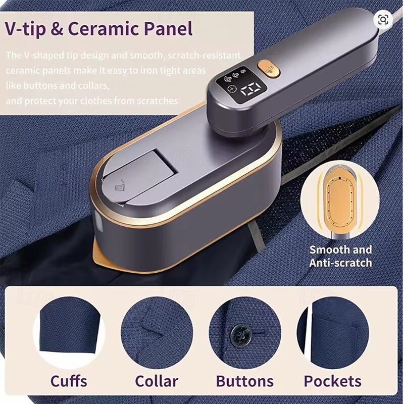 Handheld Hanging Ironing Machine Folding Three-speed Digital Display Steam Ironing Machine for Household Small Portable Travel Iron