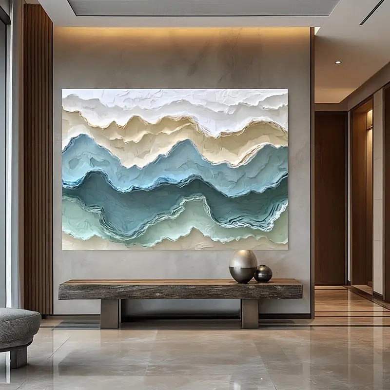 Modern Abstract Canvas Art Frameless Living Room And Bedroom Wall Decoration White4