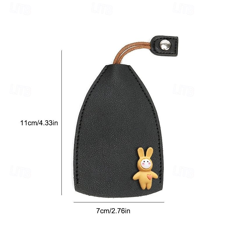 4pcs Cute Fruits PU Leather Key Bags, Stylish Cartoon Pull-Out Mini Key Holder for Women, Creative Small Car Key Case Organizer3