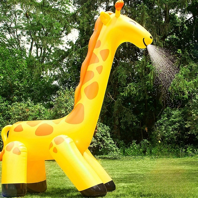 Giant Giraffe Inflatable Water Sprinkler Outdoor Sprinkler Game Easy to Clean Inflatable/Deflatable Fun Yard and Garden Water Feature