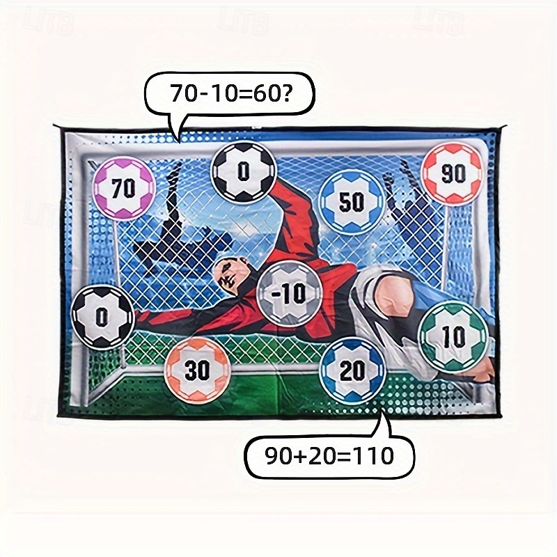 Soccer Ball Game Set for Youngsters & Adults - Durable Polyester Indoor/Outdoor Football Practice Mat Yellow - Includes 6 Balls with Numbers Ideal for Backyard Fun Family Play Birthday & Christmas2