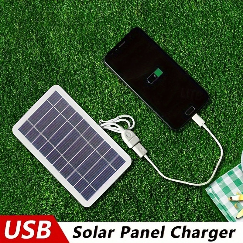 A Single Solar Portable Charging Panel That Is And Designed for Outdoor Use Ideal for Travel And Camping. It Serves As a Mobile Power Source for Charging Phones Powering Flashlights And Running Fan