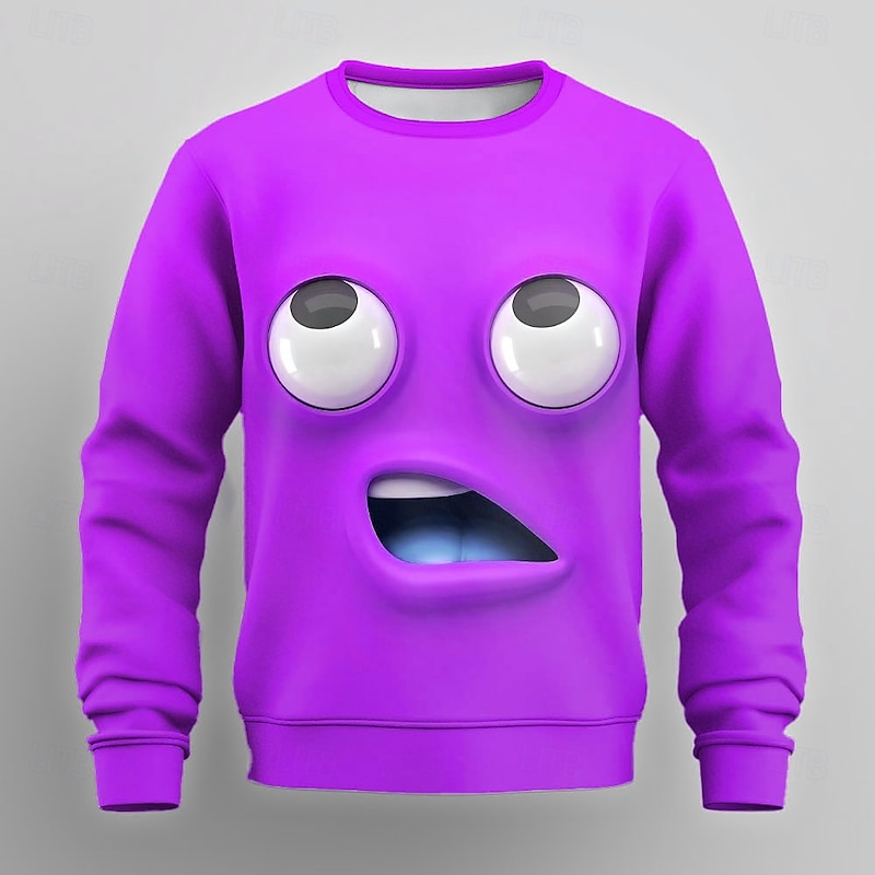 Men's Cartoon 3D Sweatshirt Sweatshirt Long Sleeve Sweatshirt Crew Neck Exaggerated Casual 3D Print Party Streetwear All Seasons3